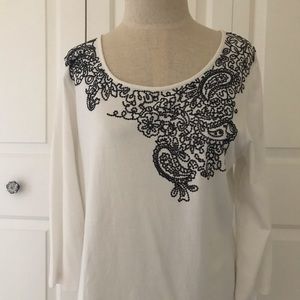 Coldwater Creek Embellished Knit Shirt